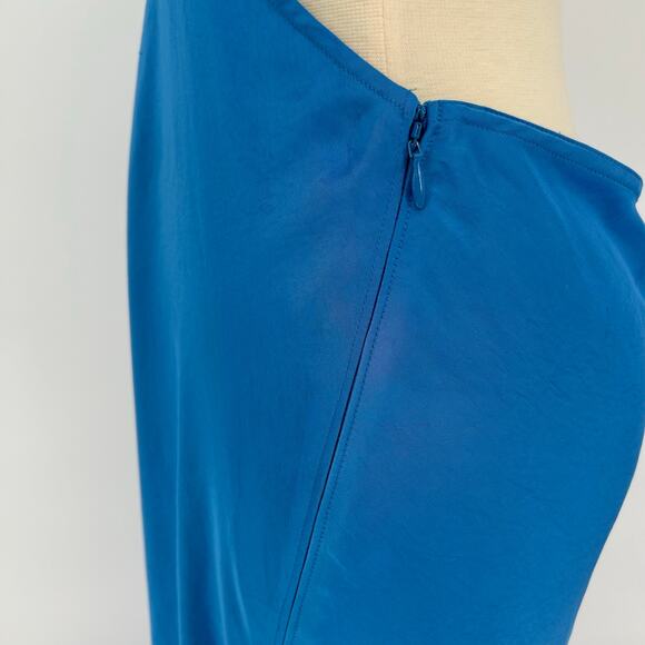 A.L.C Blue Blakely Satin Midi Dress – Size 10 – Good Condition - Picture 5 of 10